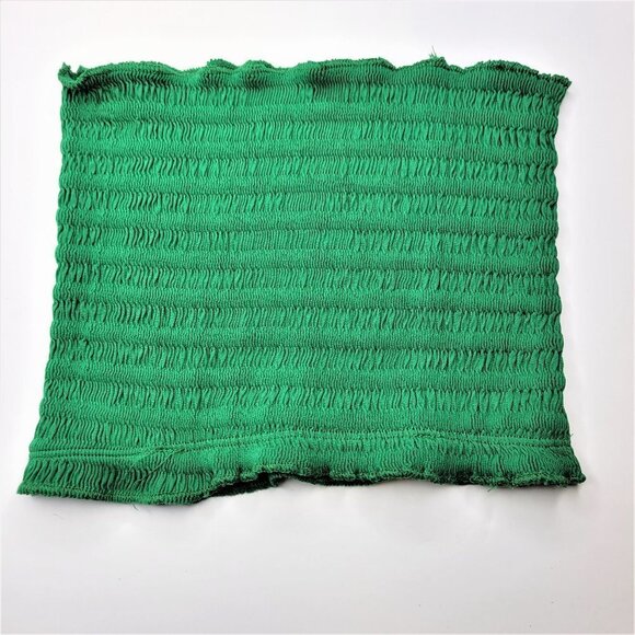 Green Sexy Crop Top Strapless Tube Top Smocked Stretchy Summer Bandeau - NEW - Picture 4 of 10